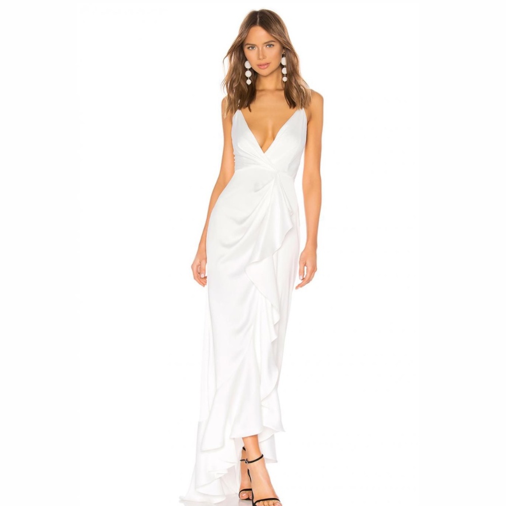 White satin dress